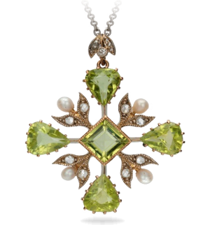 Peridot and Pearl Pendant